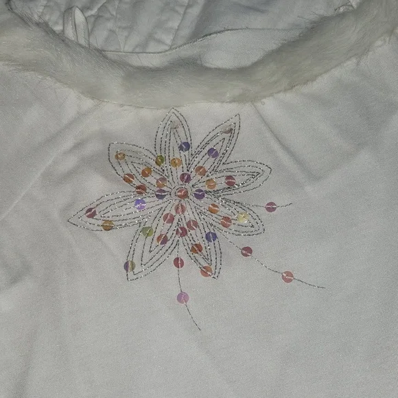 Two piece Christmas Red and white dance costume. - Picture 3 of 5